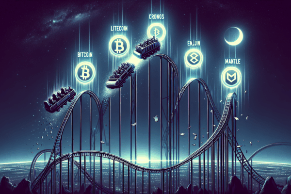 Bitcoin dips while Litecoin, Cronos, Enjin, and Mantle shine on the charts