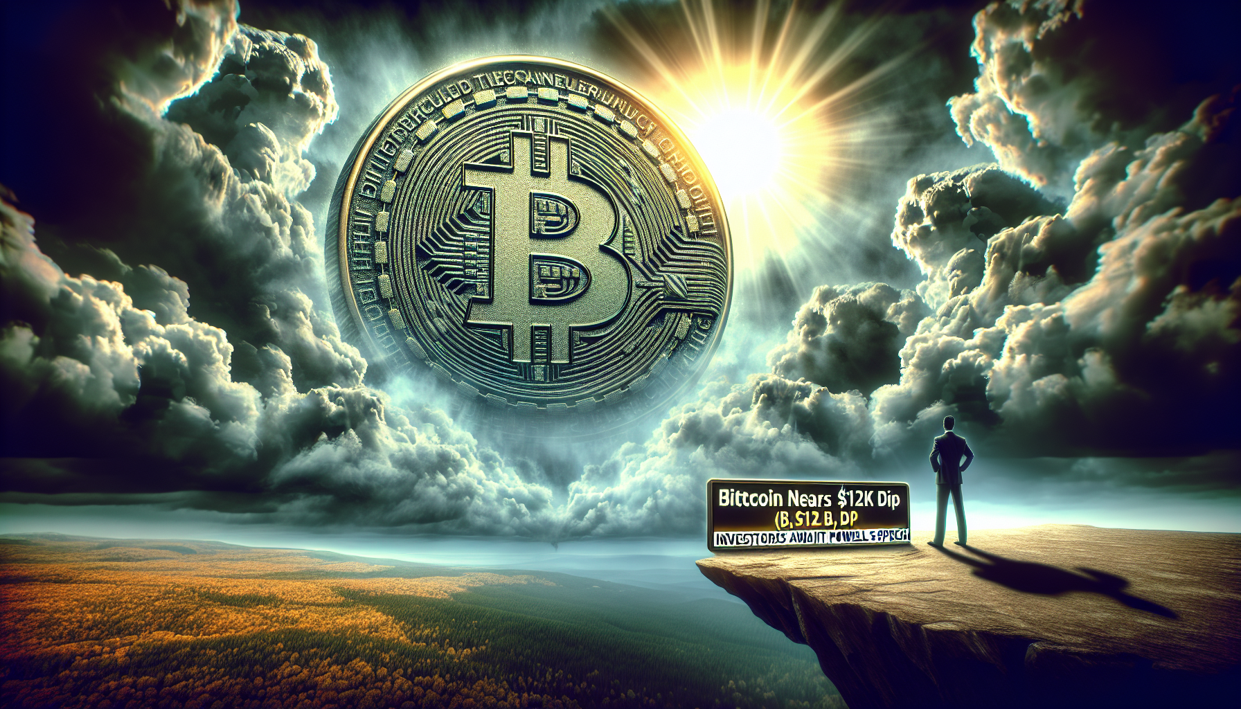 Bitcoin Nears $112K Dip: Investors Await Powell's Speech